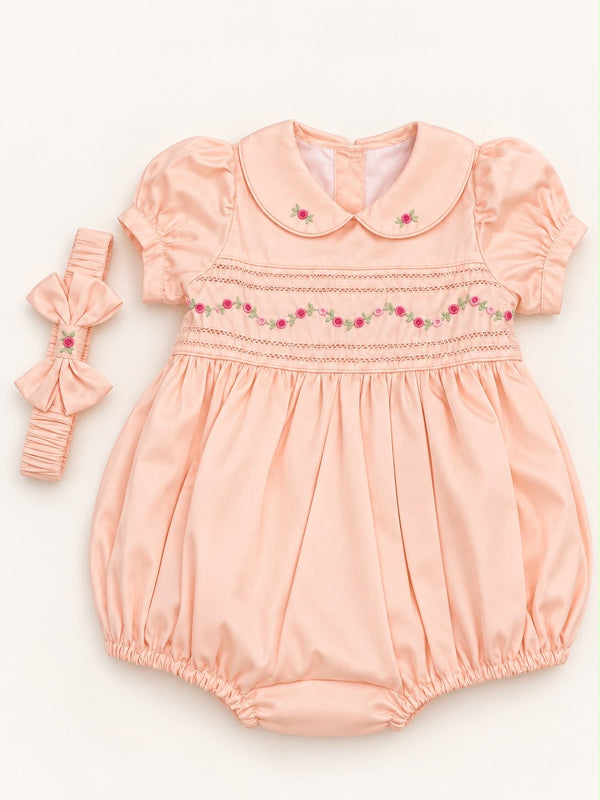 Peach Belle Rose Romper